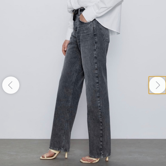 Zara Denim - ZARA High Rise 5 button Straight Leg Jeans